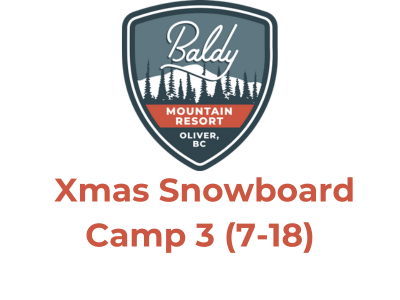 Christmas Camp 3 - snowboard AGE : 7 – 18